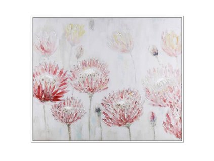Ručně malovaný obraz, v rámu, květiny 100 x 120 cm