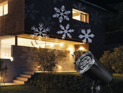LED vánoční projektor světelný VLOČKY - vnitřní i venkovní