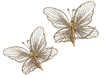 Motýli na klipu 2 ks x 18 cm