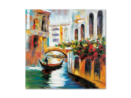 Obraz ručně malovaný, Benátky 100 x 100 cm