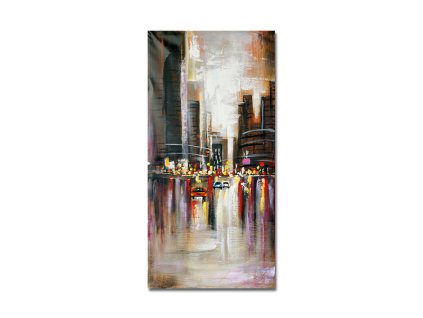 Obraz ručně malovaný, motiv města 60 x 120 cm