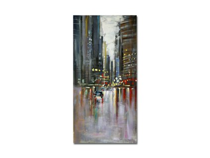Obraz ručně malovaný, motiv města 60 x 120 cm