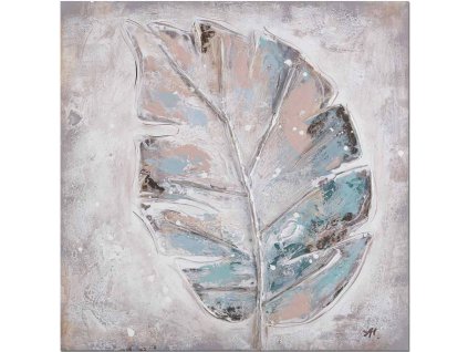 Ručně malovaný obraz list 60 x 60 cm