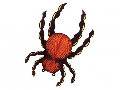 Pavouk papírový černo-oranžový 41 cm