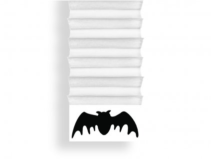 Dekorační roleta s netopýrem z papíru bílá 170 cm