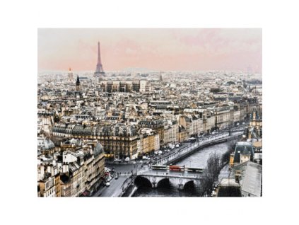 Obraz na plátně s pohledem na Paříž 75 x 100 cm