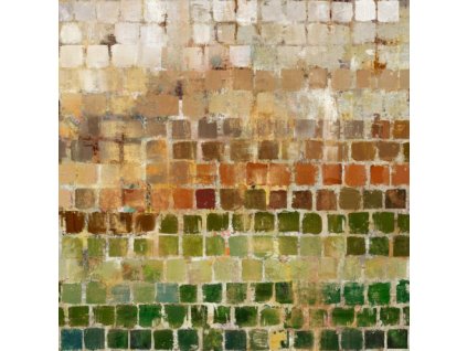 Ručně malovaný obraz s mozaikou 100 x 100 cm