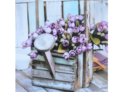 Obraz na plátně fialová květina 70 x 70 cm