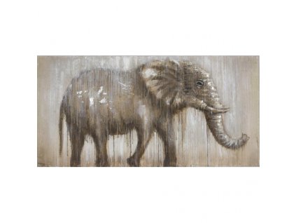 Ručně malovaný obraz se slonem 140 x 70 cm