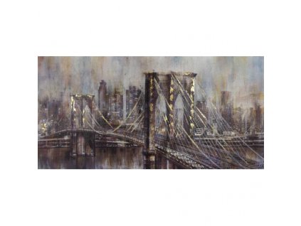 Ručně malovaný obraz Brooklyn Bridge 140 x 70 cm