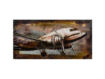 Kovový obraz letadlo 80 x 40 cm
