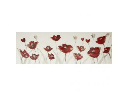 Ručně malovaný obraz vlčí mák 40 x 120 cm