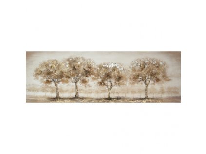 Ručně malovaný obraz stromy 50 x 150 cm