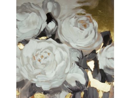 Ručně malovaný obraz bílé květiny 80 x 80 cm