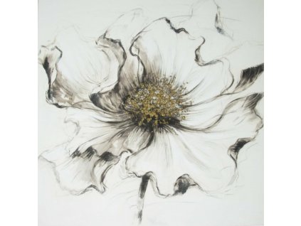 Ručně malovaný obraz květina 100 x 100 cm