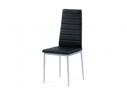 Jídelní židle černá koženka / kov