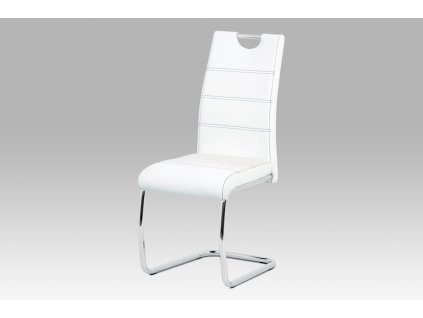Jídelní židle bílá ekokůže / chrom