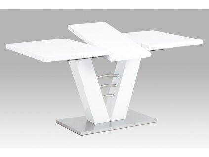 Jídelní stůl rozkládací bílý / nerez 120 - 160 x 80 cm
