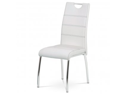 Jídelní židle bílá ekokůže / kov