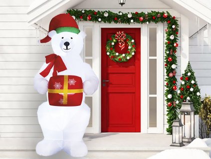 ZAPŮJČENÍ - LED světelný MEDVĚD NAFUKOVACÍ 2,4 m - vnitřní i venkovní