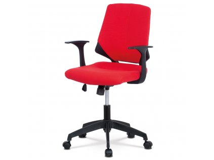 Kancelářská židle červená látka / plast