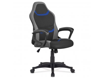 Kancelářská židle černá / šedá / modrá látka