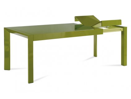 Jídelní stůl rozkládací zelený / lesk 160 - 210 x 90 cm