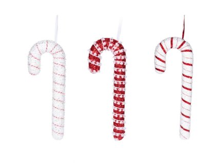 Sada 3 ks ozdob: Ozdoby cukrové hůlky MAXI matné 34 x 4 cm