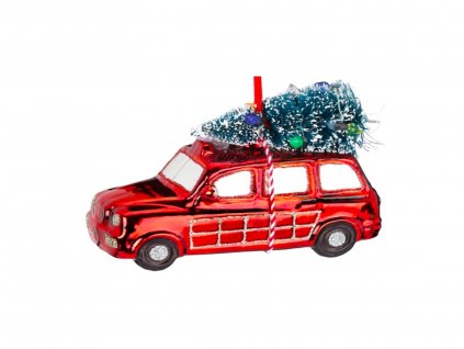 Ozdoba autíčko se stromkem 11 cm