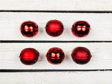 Sada 6 ks ozdob: Ozdoby rolničky červené 6 cm