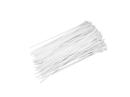 Sada 100 ks: Stahovací pásky na ozdoby 2,5 x 200 mm bílé