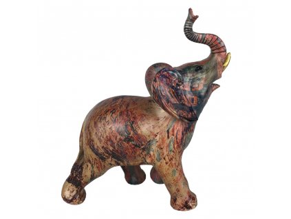 Polyresinová dekorace mramorový slon 18 cm
