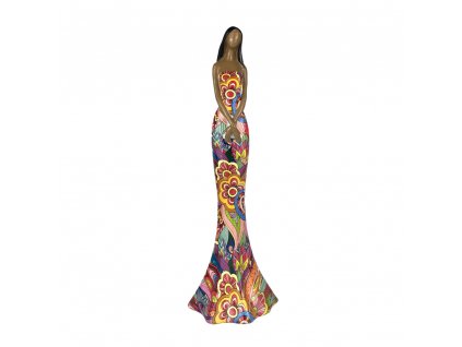 Polyresinová dekorace žena s dlouhými šaty 36 cm