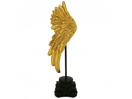 Polyresinová dekorace zlaté křídlo pravé 33 cm