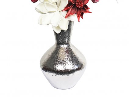 Váza keramická stříbrná 30 cm