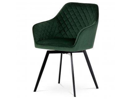 Židle jídelní smaragdově zelená / kov