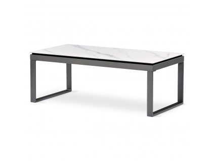 Stůl konferenční 120 x 60 cm bílý mramor / kov