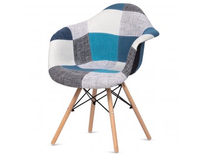 Jídelní židle látka patchwork / masiv