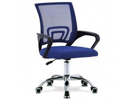 Kancelářská židle modrý potah MESH / kov