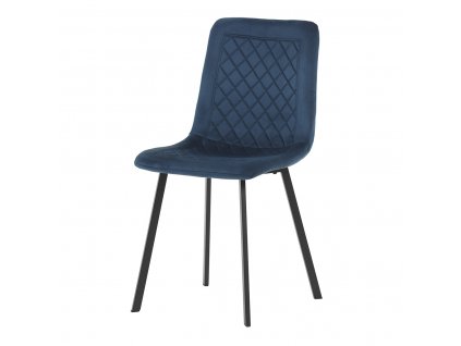 Židle jídelní modrý samet / kov