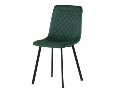 Židle jídelní zelený samet / kov