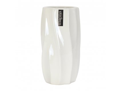 Keramická váza bílá perleť 19,5 cm