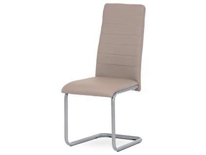 Židle jídelní lanýžová koženka / kov