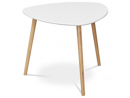 Stůl konferenční 55 x 55 x 45 cm bílá MDF deska / bambus