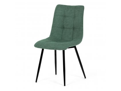 Židle jídelní zelená látka / kov