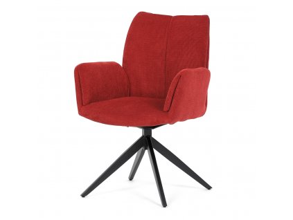 Židle jídelní s otočným mechanismem červená / kov