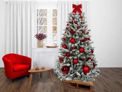 63672 ozdobeny stromecek cervene vanoce 210 cm