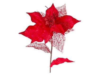 Květina bez klipu červená 37 cm