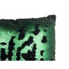 Dekorativní polštář zeleno - černý s flitry 40 x 40 cm