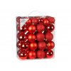 Sada 44 ks ozdob: Ozdoby kulaté červené mix 4 a 5 cm
